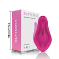 Rose red wearable female vibrator with butterfly shape and app control capability