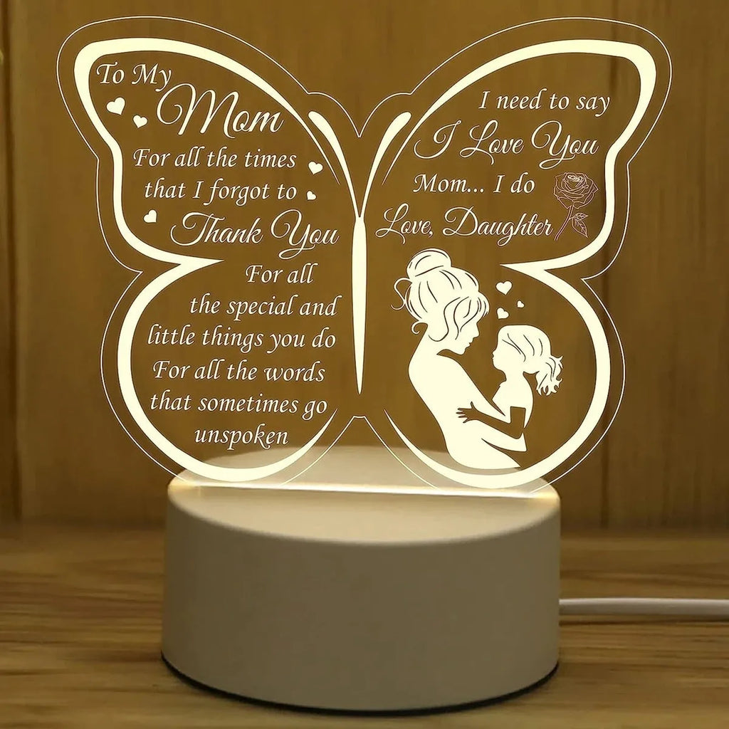 Heart-shaped white table lamp with acrylic shade and touch controls