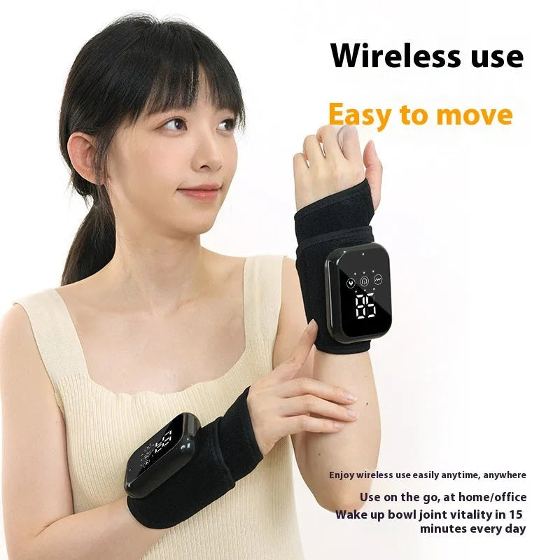 Electric heating ankle sleeve in black or grey colour with 8W power for joint support