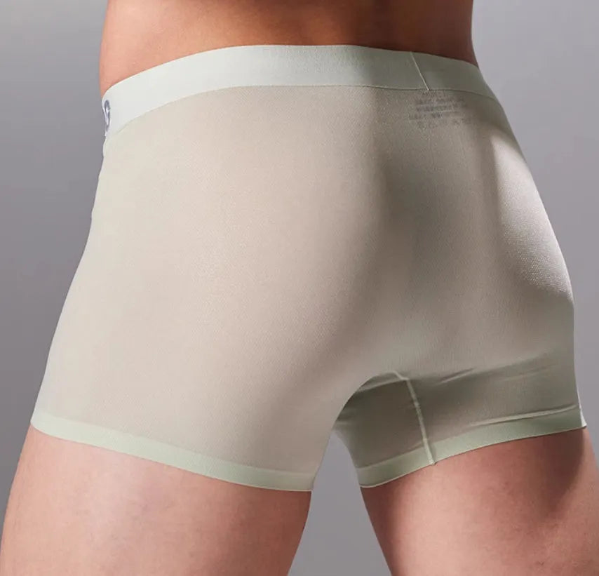 Lightweight seamless antibacterial sports underwear in black, blue, green, and silver colours.