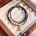 Blue gold sand stone three-ring multi-layer bracelet for women with manual craftsmanship