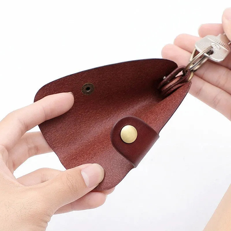 Genuine leather handmade key storage bag in four colour options for car and door keys