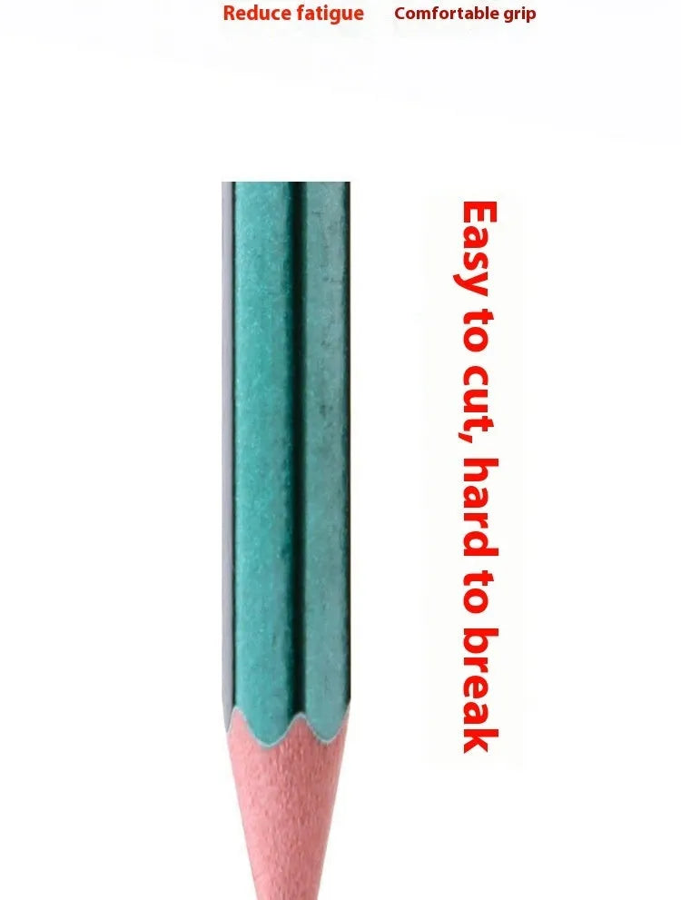 Box of ten Green Rod pencils with six-angle rod wooden shells in HB and 2B grades.