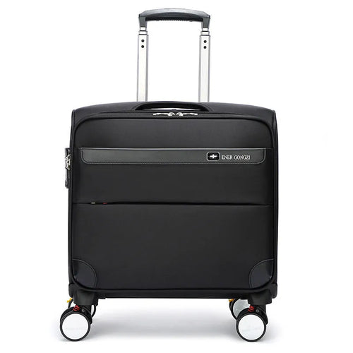 Black 18-inch Oxford cloth business luggage with universal wheels and carry-on size