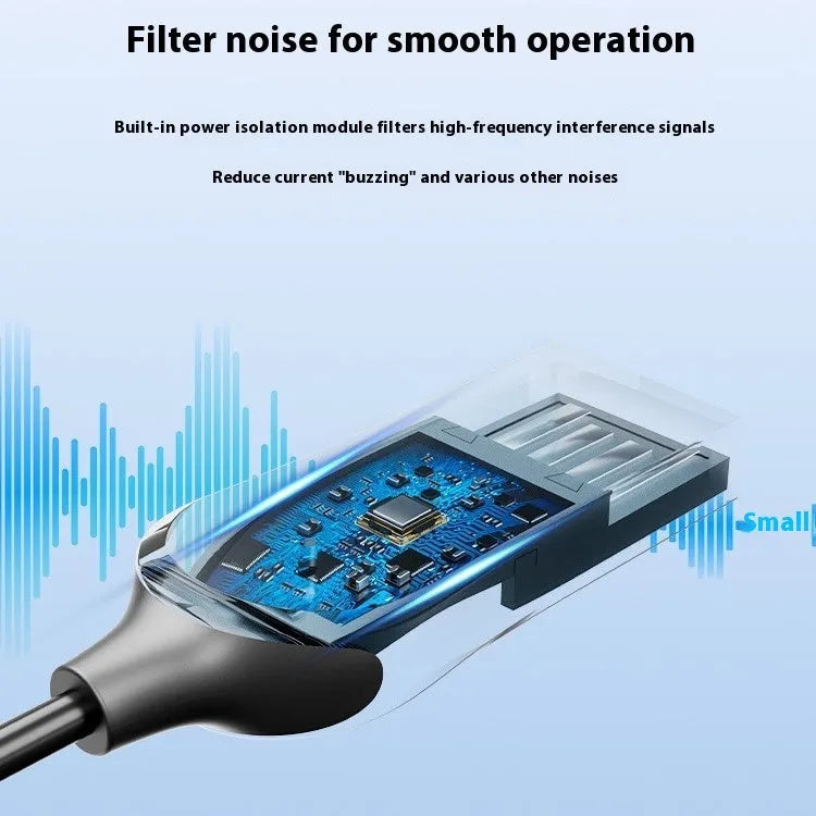 NAI USB car Bluetooth audio receiver with zinc alloy USB connector and copper 3.5mm jack with spring wire PU cable