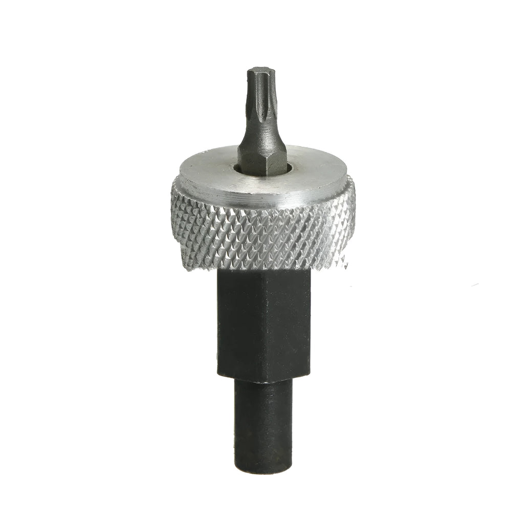 Ignition module wrench tool made of carbon steel with knurled aluminium knobs for automotive distributor repair.