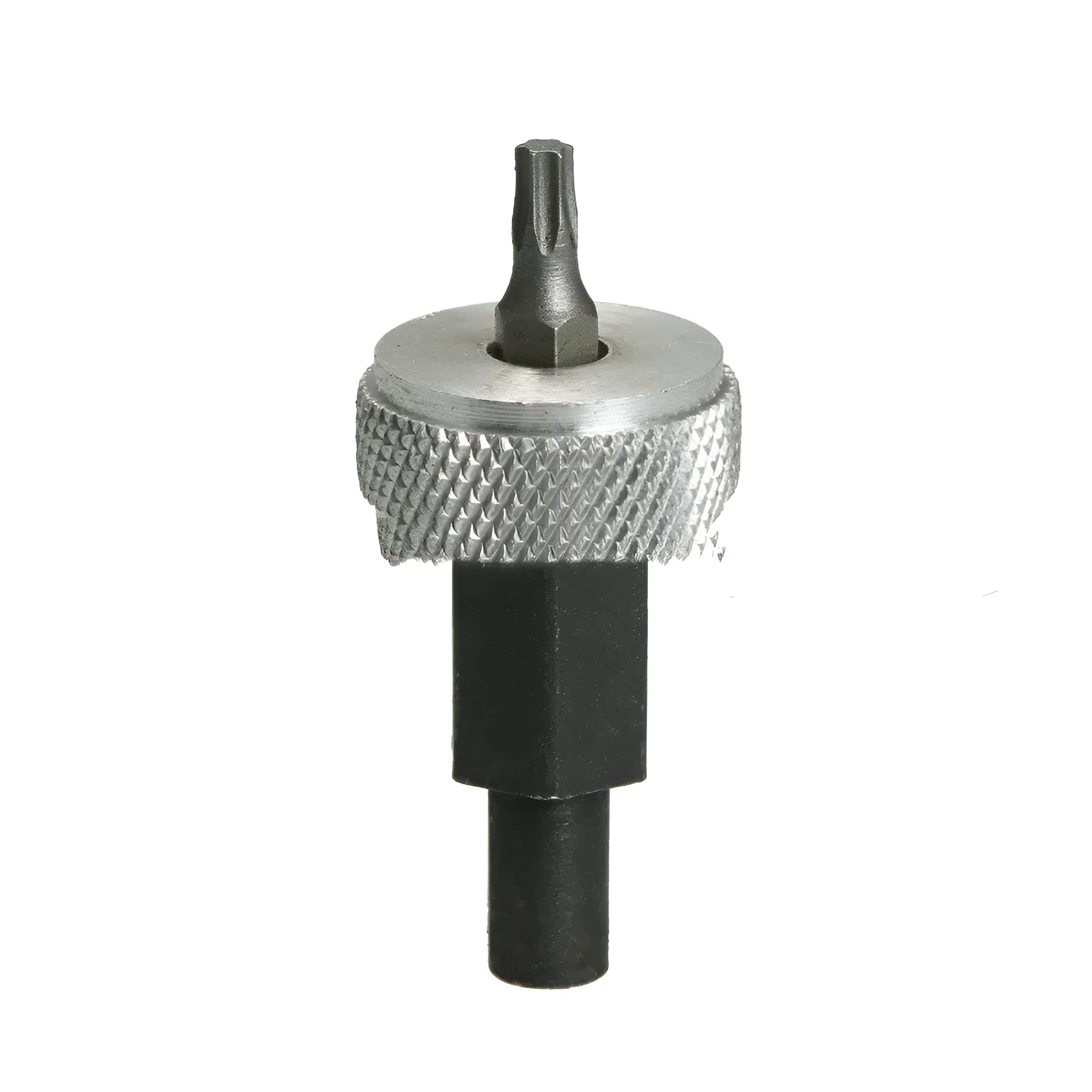 Ignition module wrench tool made of carbon steel with knurled aluminium knobs for automotive distributor repair.