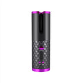 Portable automatic USB charging mini curling iron with gold ceramic barrel in white colour