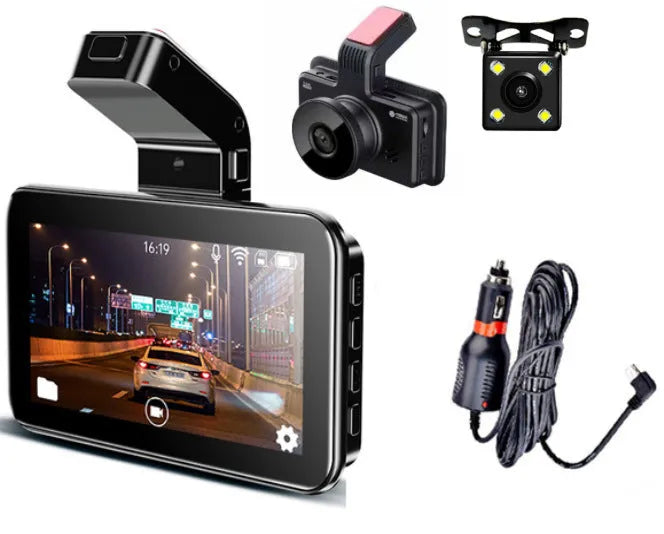 3-inch HD car DVR dashboard camera with dual lens for front and rear recording
