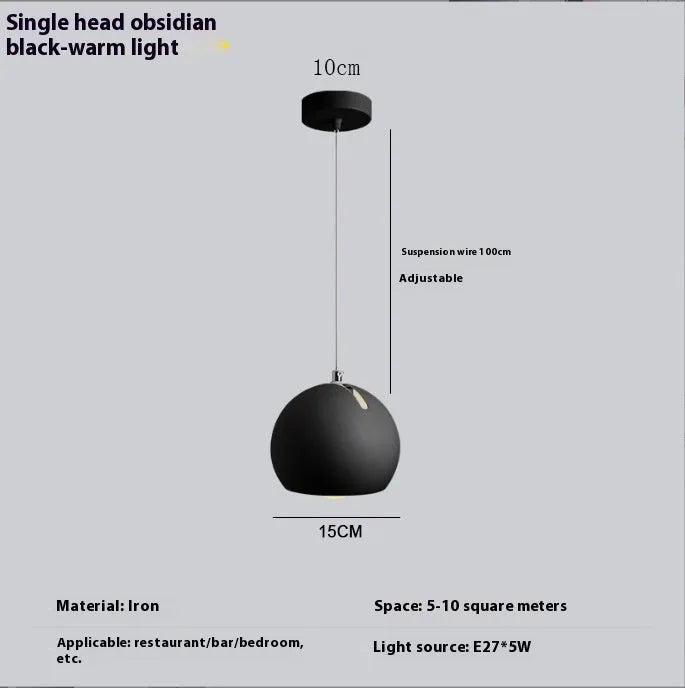 Ball chandelier table lamp in post-modern design with configurable head count and colour options