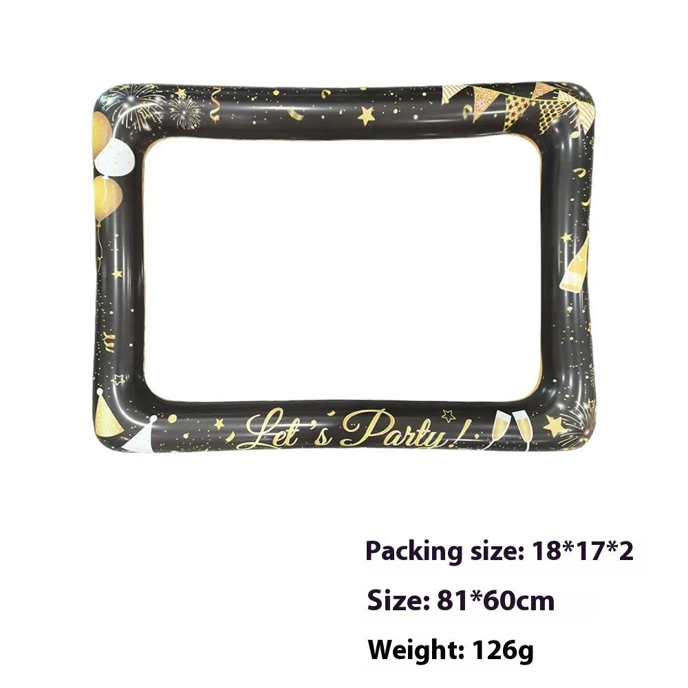 Christmas inflatable PVC photo frame prop for holiday group pictures