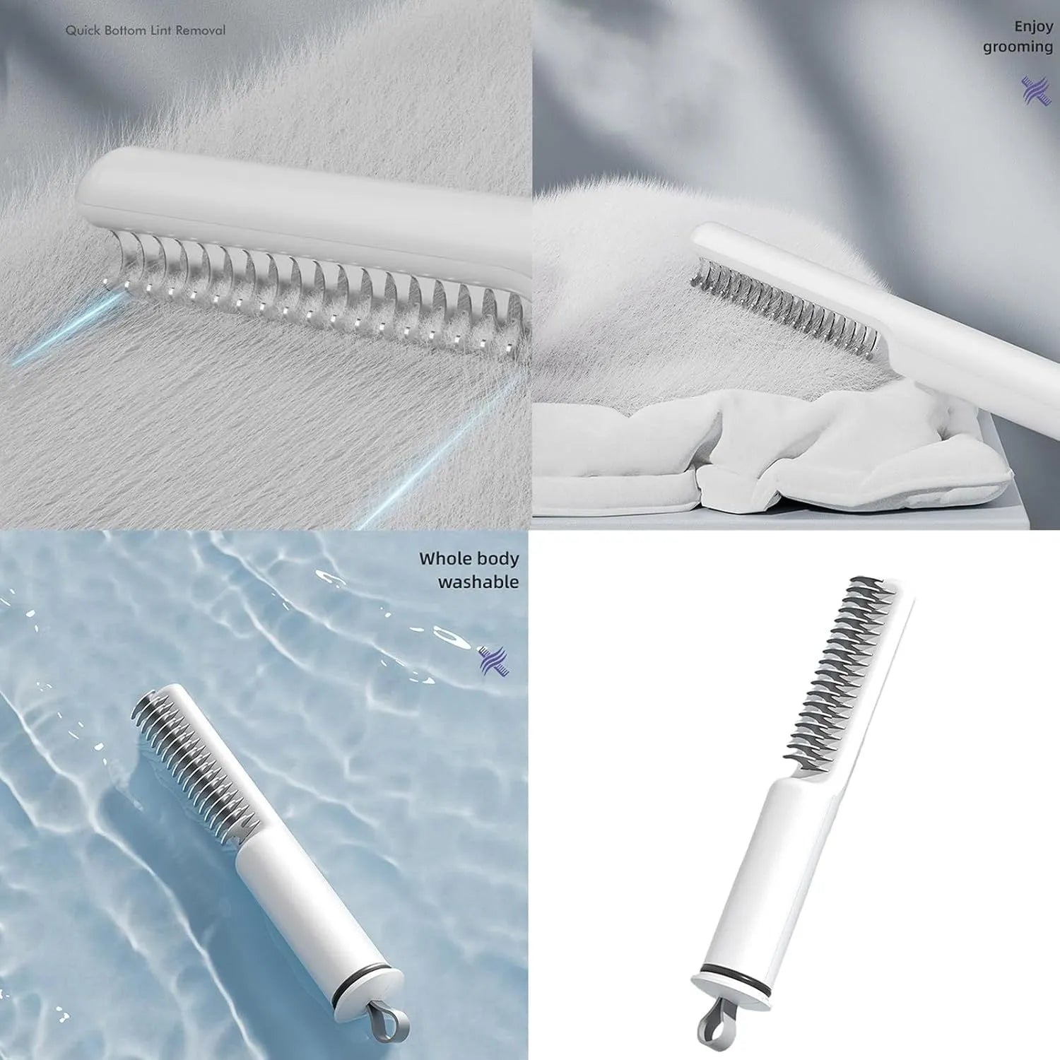 Stainless steel pet dematting comb with ergonomic handle for removing knots and mats from dog coats