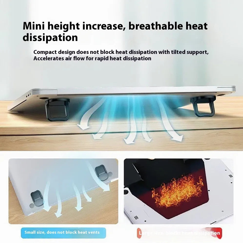 Portable laptop stand in black double gear with dual fans for laptop cooling