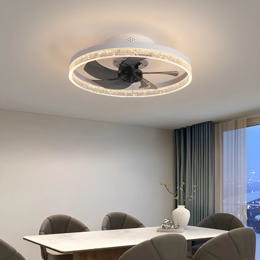 Nordic style ceiling fan with integrated LED light in 50cm diameter with remote control