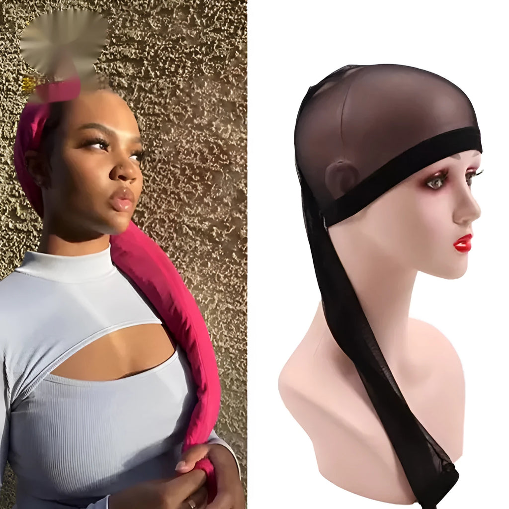 Spandex mesh wig cap with oversleeve design in seven colour options