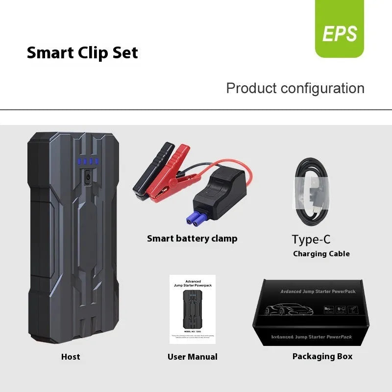 S301 portable 12V emergency car jump starter with 8000mAh battery and dual USB output