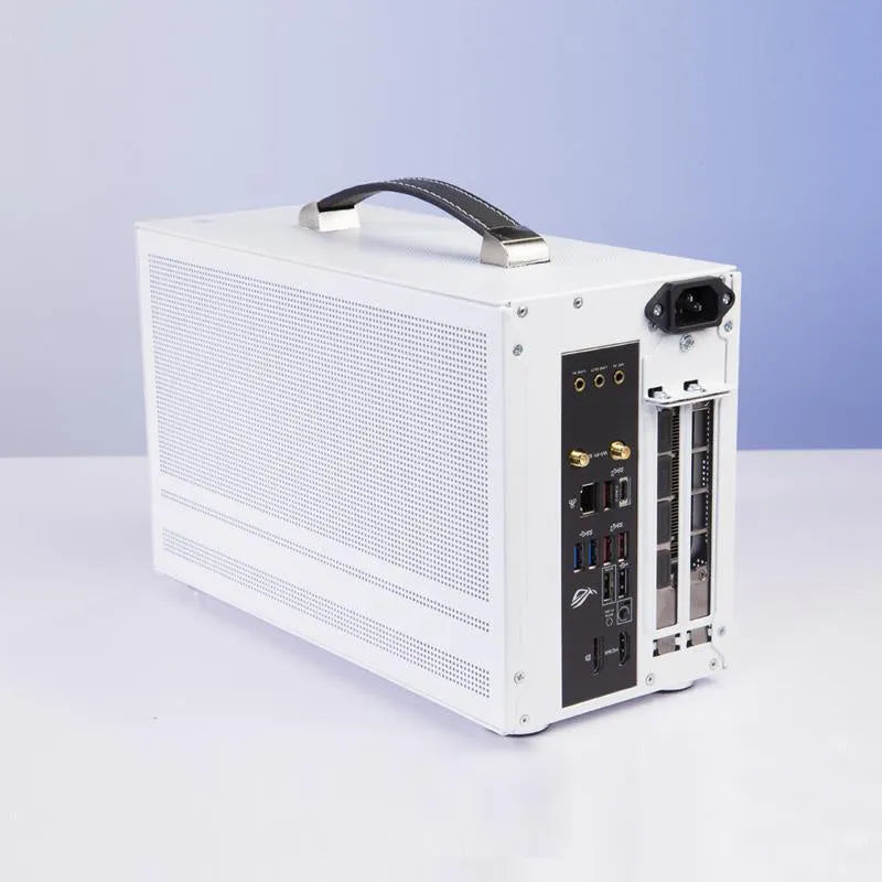 Hummingbird PRO mini ITX desktop computer case in titanium grey or white with multiple configuration options