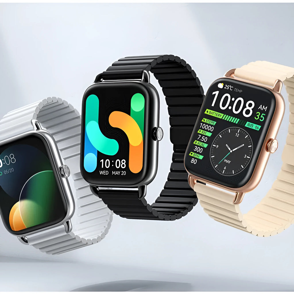 HAYLOU RS4 Plus smart sports watch in black, champagne, or silver with AMOLED display