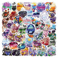 Colourful tea cup graffiti design waterproof vinyl stickers pack of 50 for DIY customisation