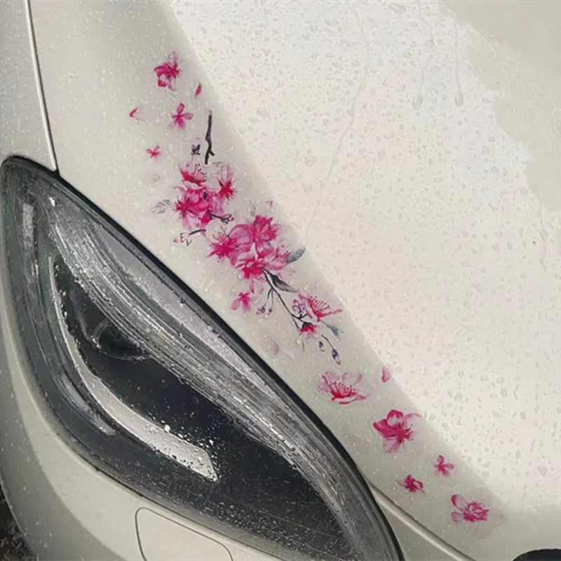 Cherry blossom flower pattern car stickers in two sizes for vehicle decoration