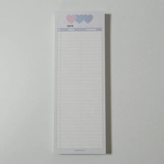 B5 half-size language learning notepad with English words, available in pink, purple and blue cover colours
