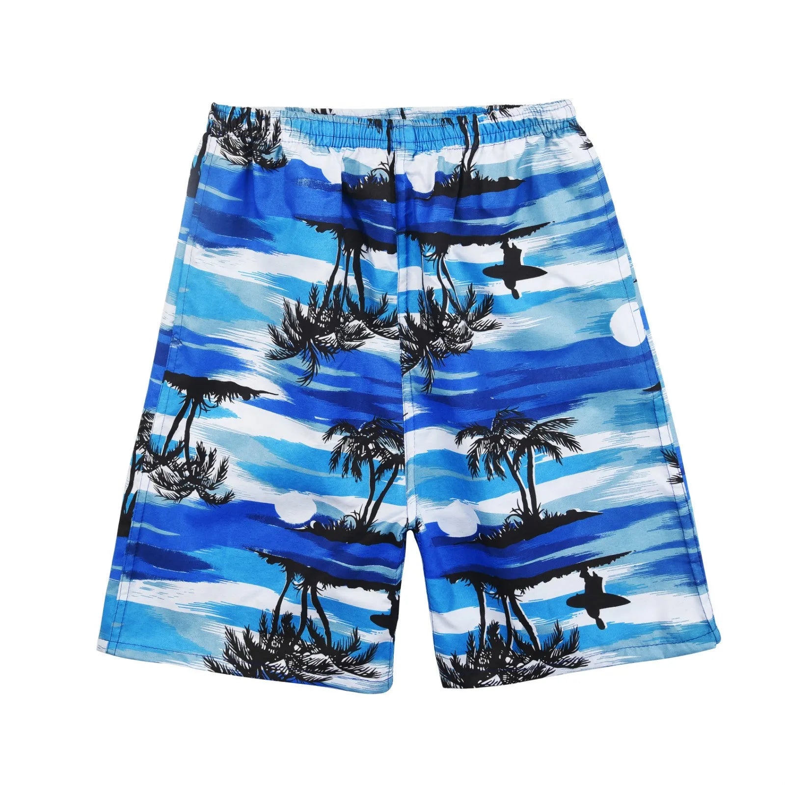 Men's floral print five-point swimming trunks in polyester fabric available in twenty-four pattern options