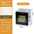 Stainless steel fruit dehydrator with visual skylight window and stackable trays for drying fruits and vegetables