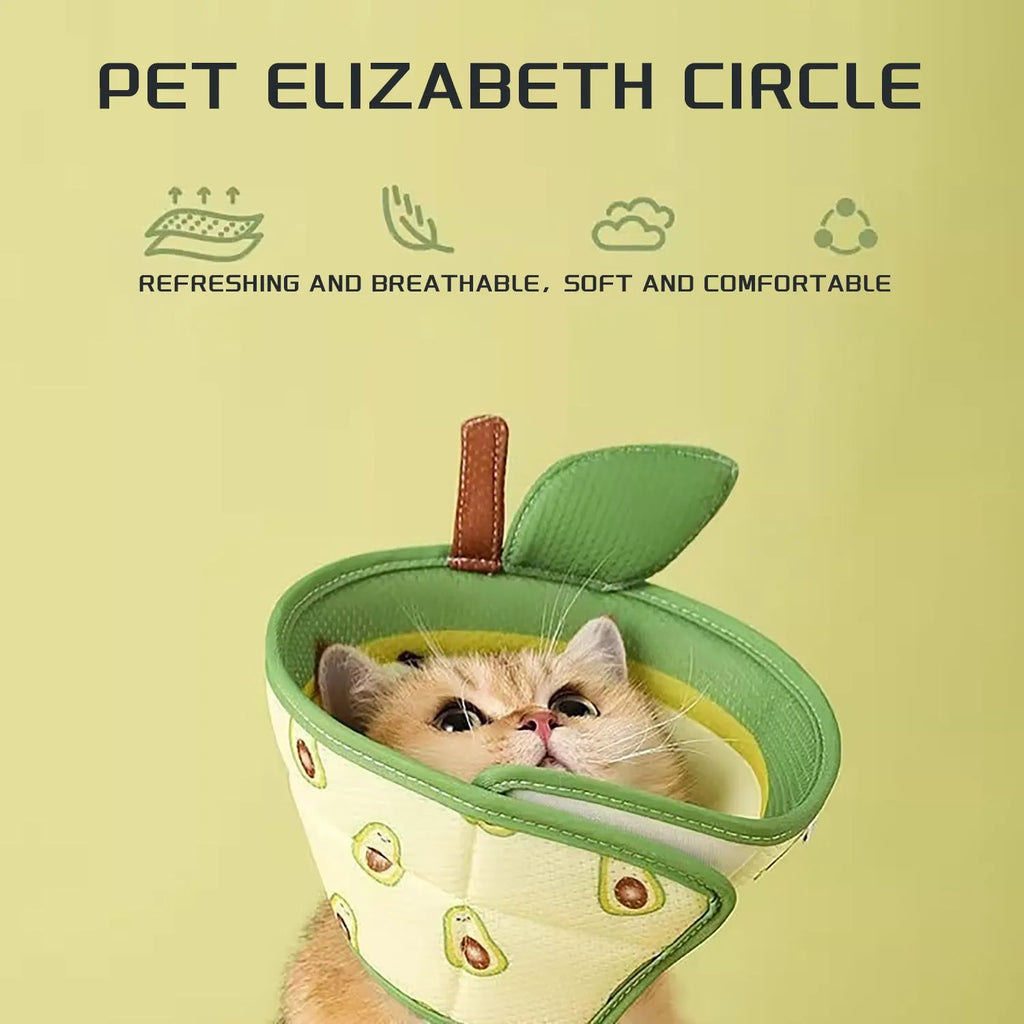 Soft EPE cat cone collar with adjustable strap and folding edges