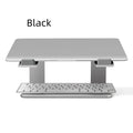 Aluminium alloy laptop stand riser in black or silver with 18.5cm height and non-slip silicone pads