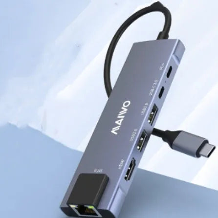 Steam Deck six-in-one docking station with aluminium shell and short Type-C cable