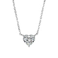 Silver-coloured heart pendant necklace for women on simple chain