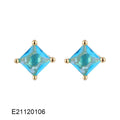 Gold-plated drop earrings with a candy-coloured pear-shaped cubic zirconia stone.
