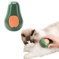 Green and white 3 in 1 cat steam brush with water spray, silicone teeth, showing 11cm size