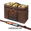 CLS Outdoor large capacity camping bag 100L in black Oxford cloth with cube shape