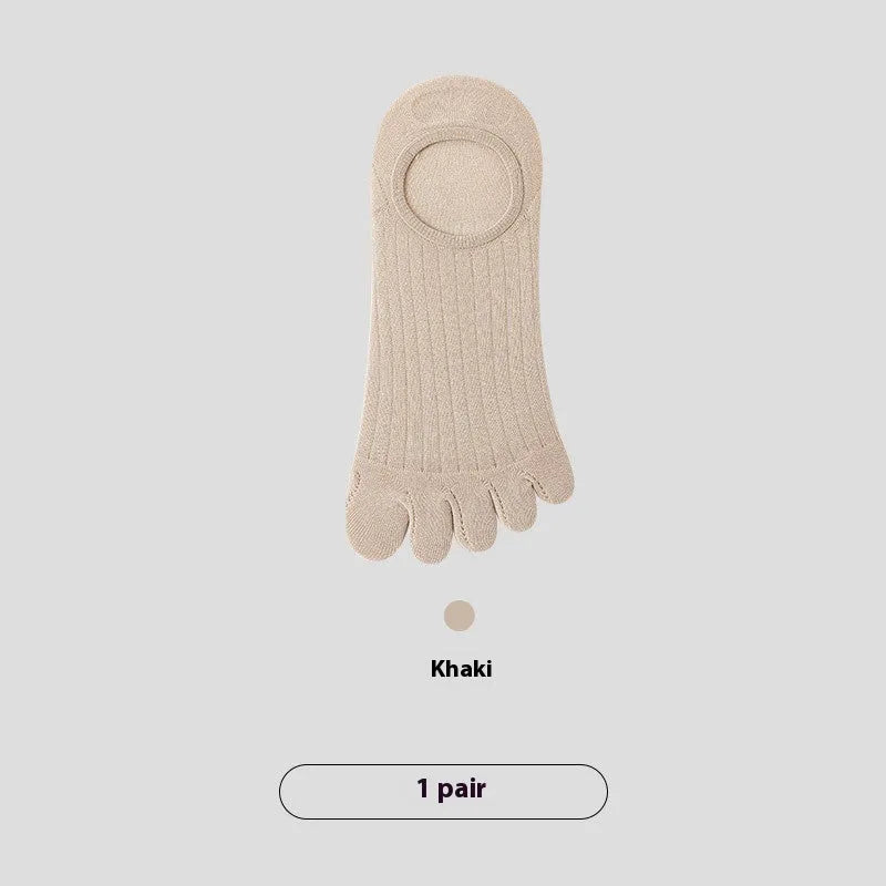 Men's five-finger invisible summer socks in modal cotton with antibacterial properties