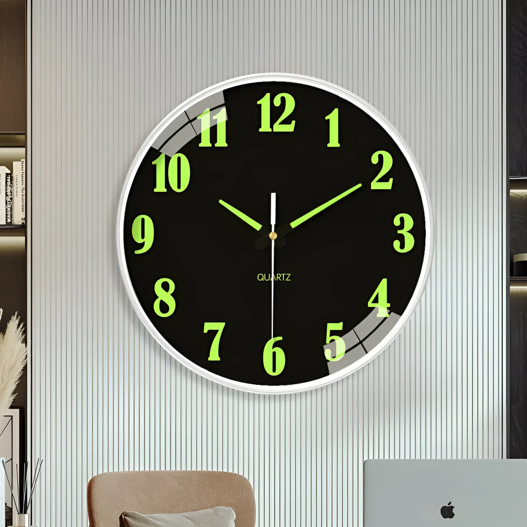 8 inch luminous wall clock with 20cm diameter modern plastic case