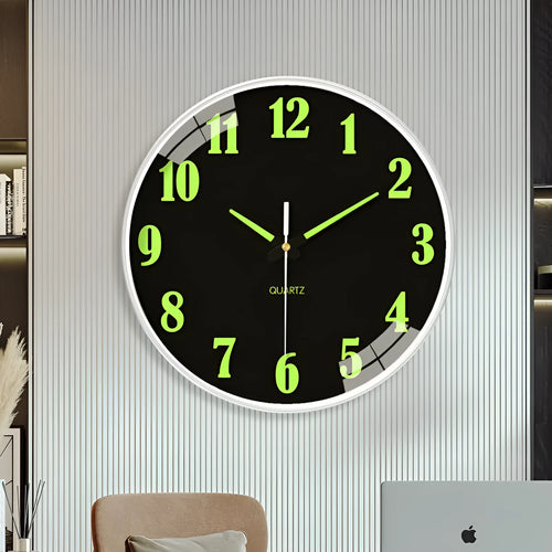 8 inch luminous wall clock with 20cm diameter modern plastic case