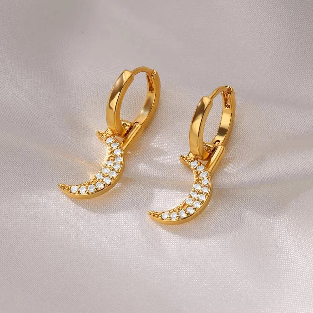 Women's geometric butterfly copper earrings with heart, bow, and star shapes in various colours