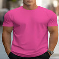 Men's printed loose fit t-shirt in polyester bird eye cloth with round neck and short sleeves