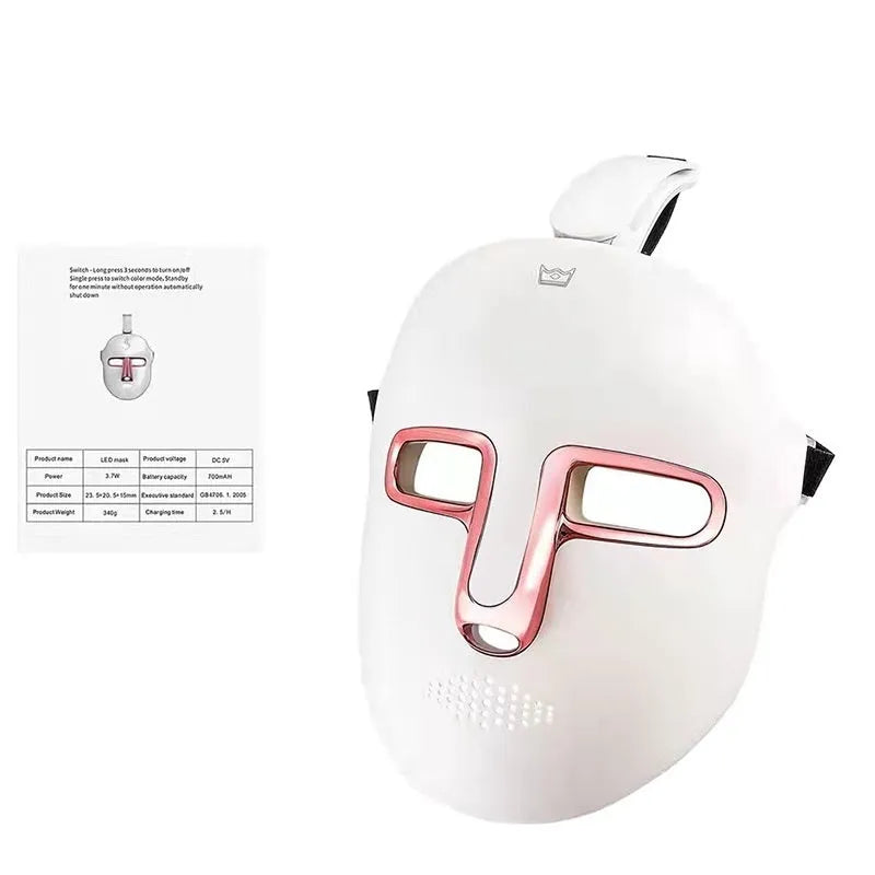 Black and gold silicone headband IPL LED facial mask device with touch screen controls.