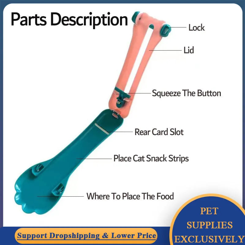 Pet feed spoon with squeezer mechanism for snack extrusion and liquid food dispensing in multiple colour options