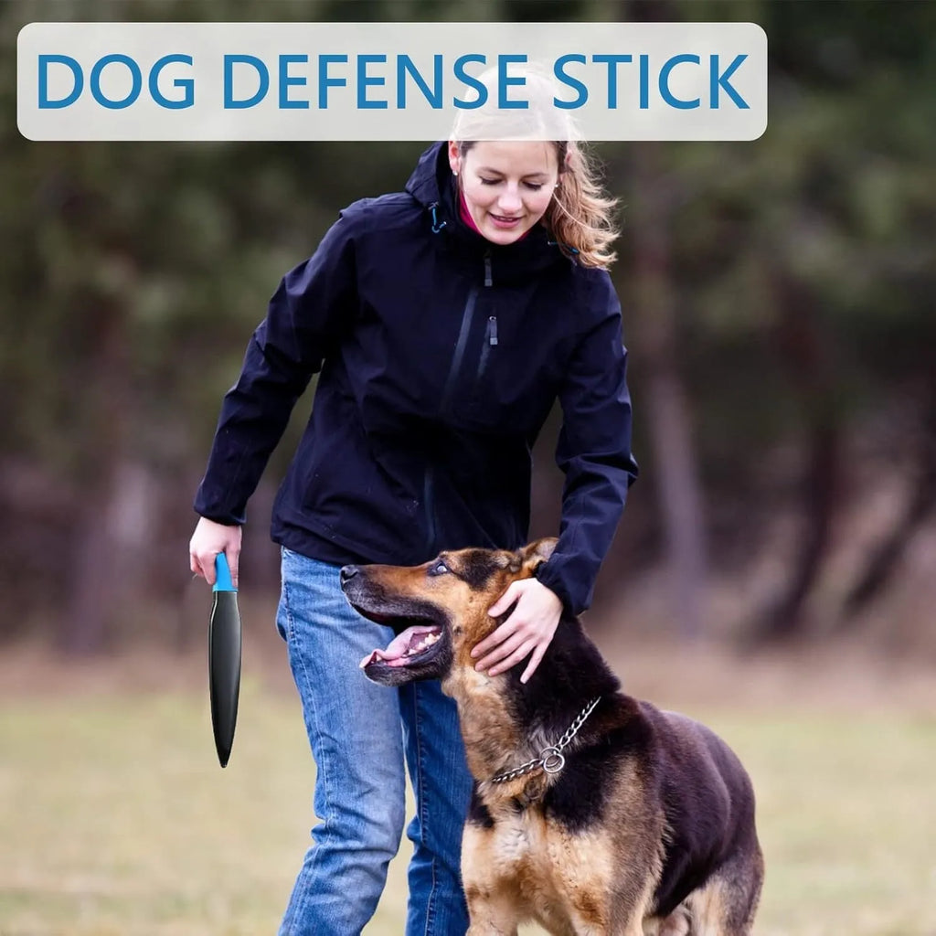 Blue-handled nylon dog break stick measuring 35 cm for small to medium dog training