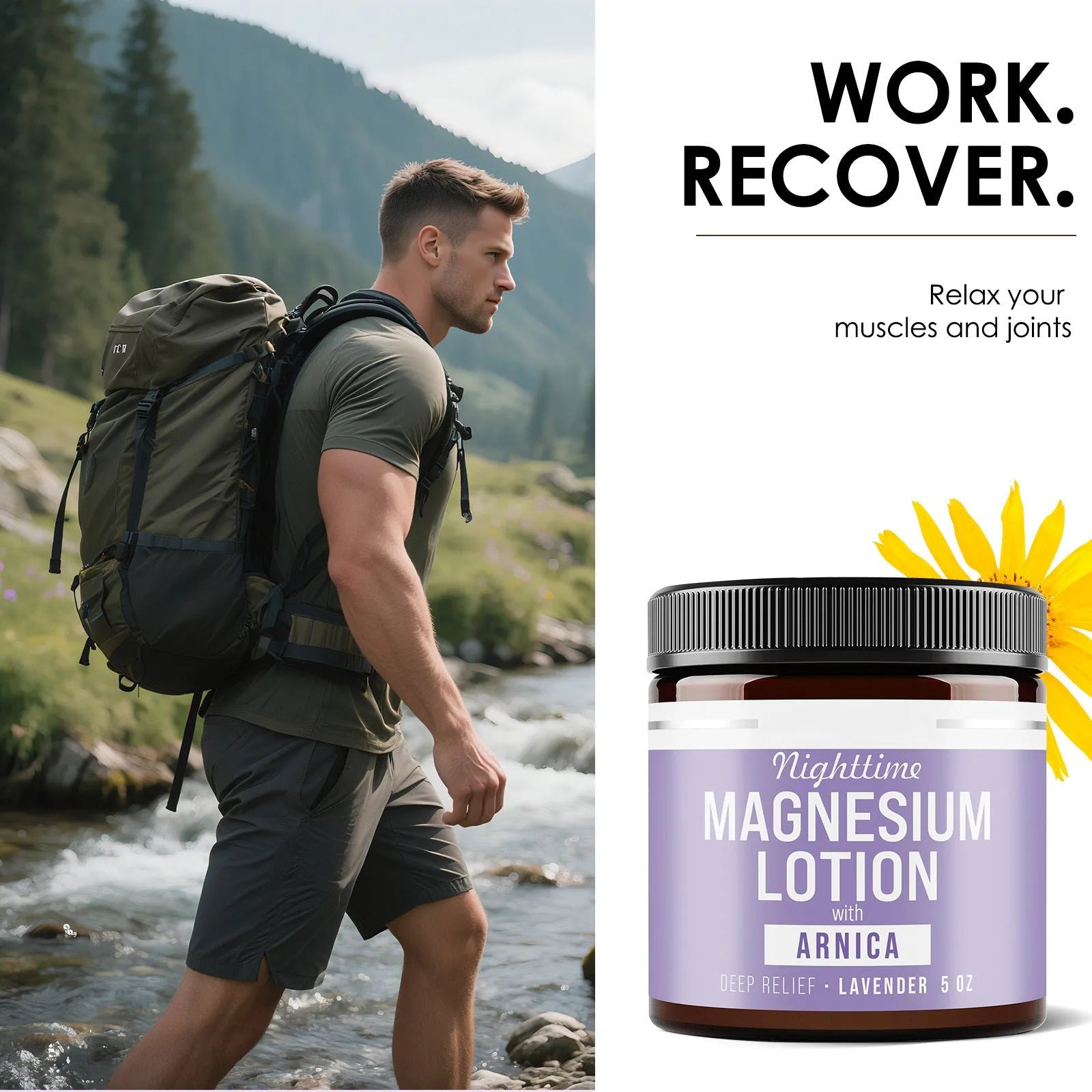 150ml jar of magnesium body butter cream with shea butter and arnica extract