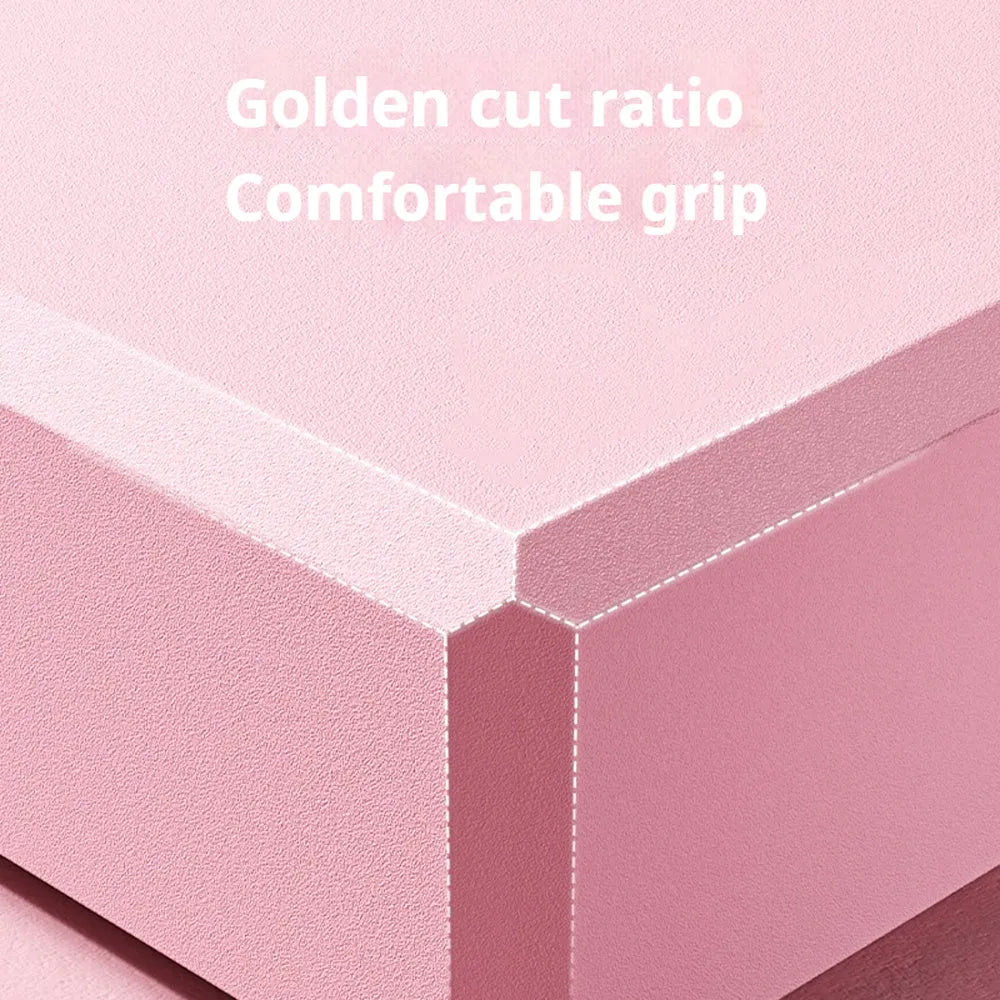 Solid colour EVA foam yoga block with hexagonal sides and ridges for grip