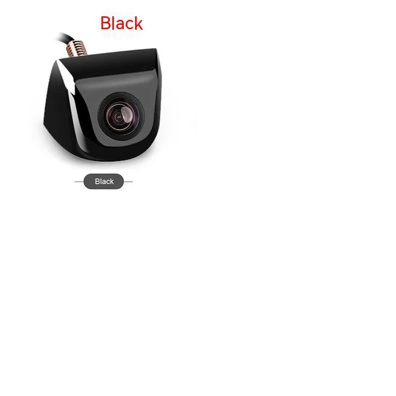 Black HD waterproof car rearview camera with metal shell and integrated cable