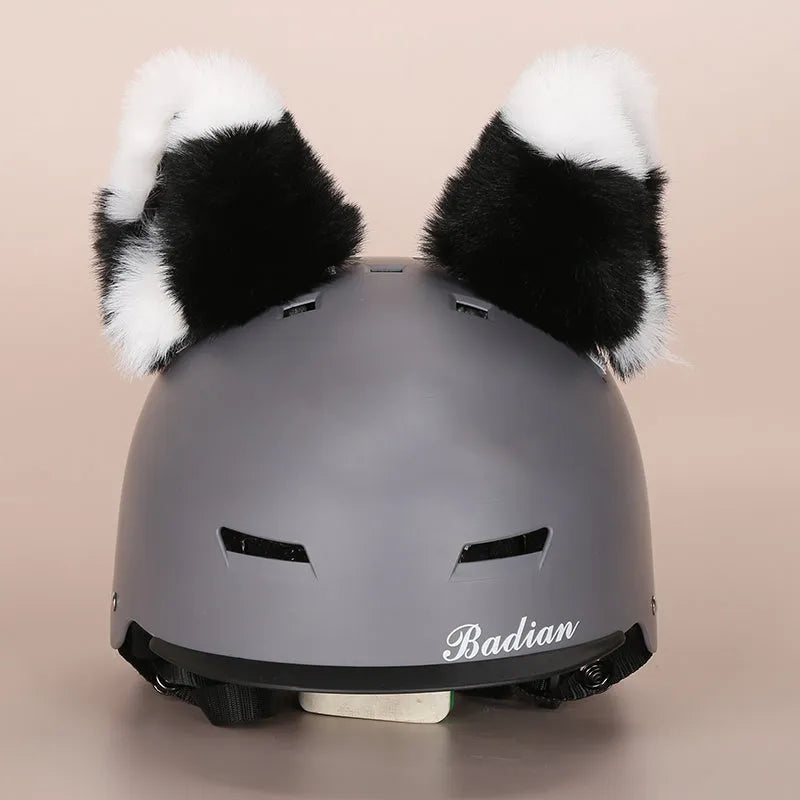 Soft plush cartoon character cover on an M-size bicycle helmet