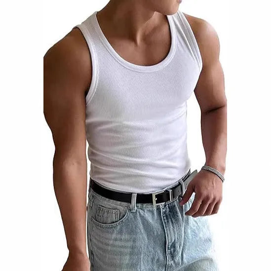 Men's tight fitting round neck sports T-shirt in polyester with wool lining for workouts