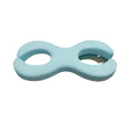 Blue cylindrical memory foam cervical pillow for neck support and spinal alignment.