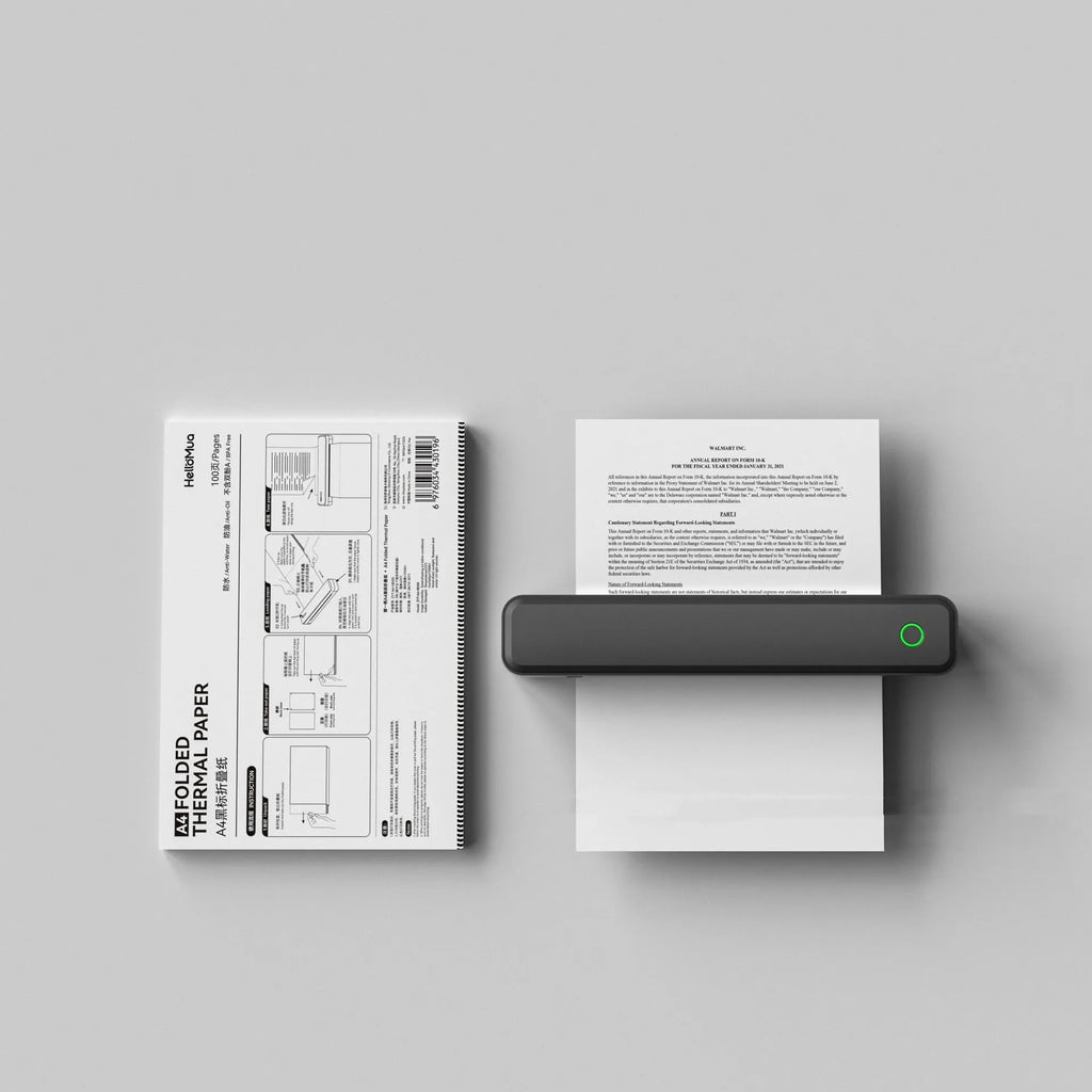 Black or white Bluetooth thermal printer for mobile phones, 295mm long
