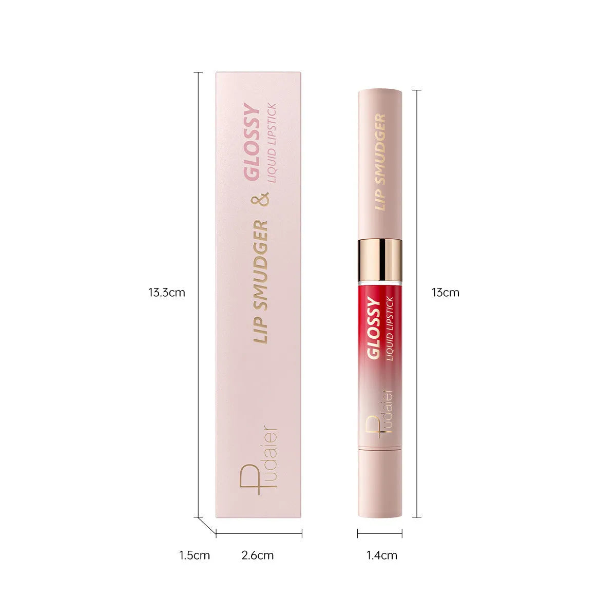 Double-headed lipstick and lip gloss cosmetic in 10 colour options with matte finish